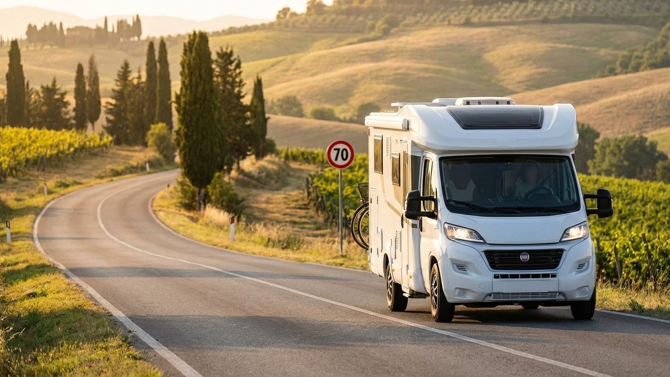 Italië's strenge caravanwet: 70 km/u en boetes tot €750 — alles wat je moet weten