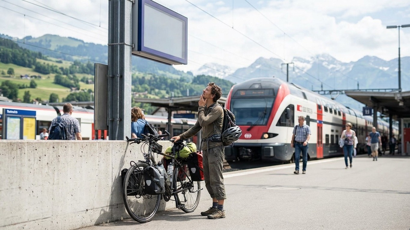 Ik stapte met mijn fiets op de trein naar Ticino zonder plaatsbewijs, gewoon zoals altijd: op het perron begreep ik pas wa...