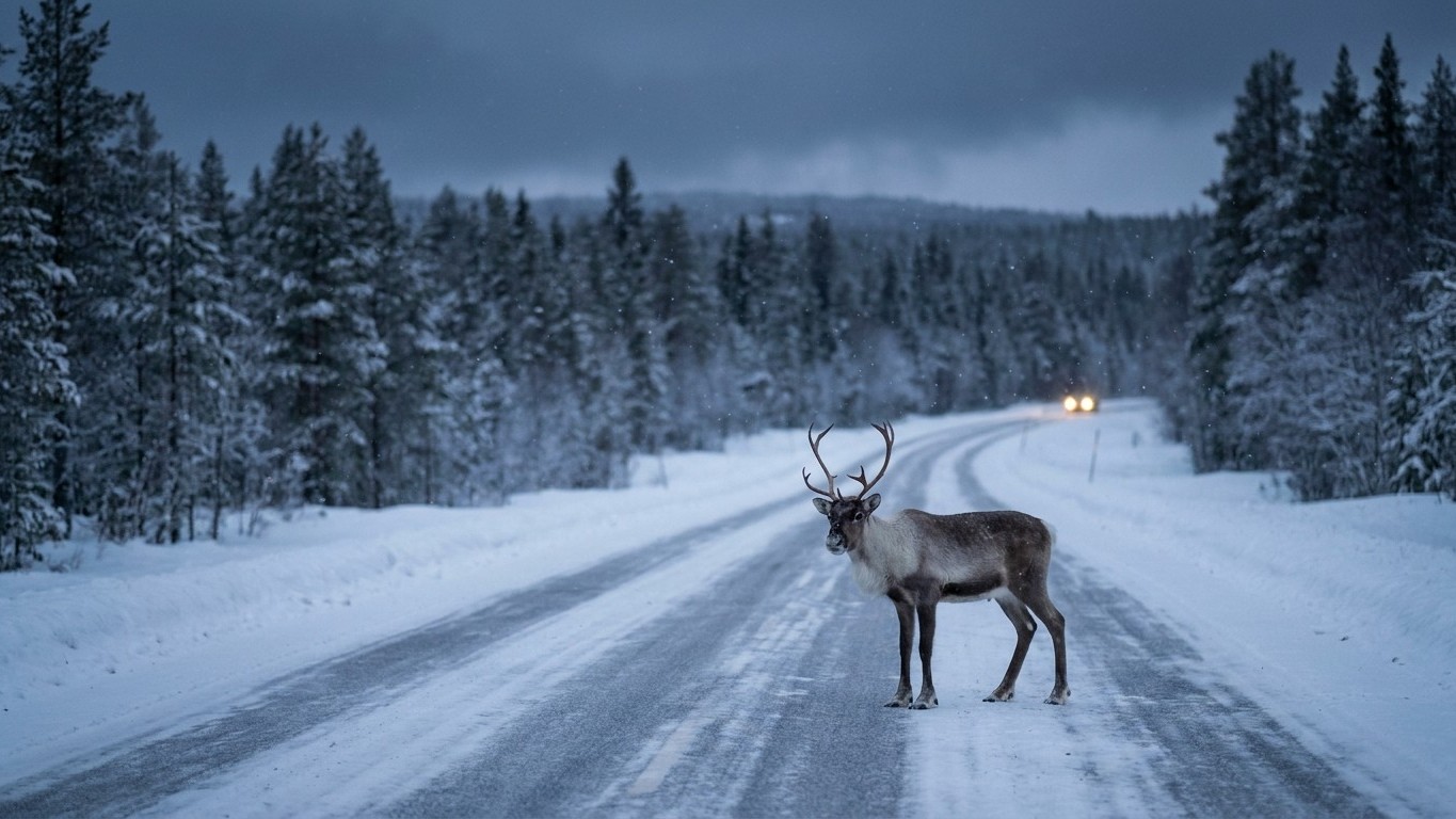 Ik raakte een rendier op een lege weg in Lapland en reed rustig verder puur omdat het dier weer opstond: bij het inleveren...