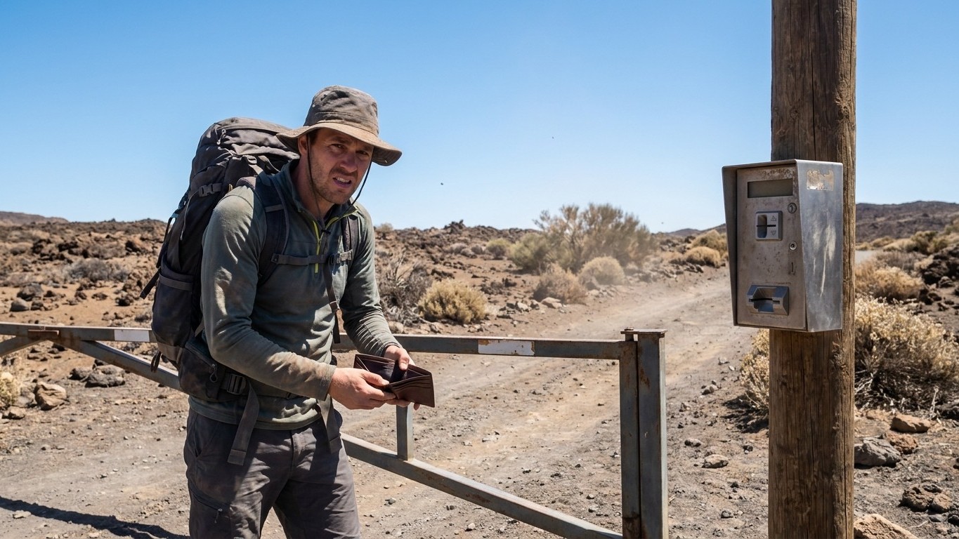 Ik reed op Lanzarote het natuurpark in richting de Papagayo-stranden met enkel mijn bankkaart op zak: aan de slagboom hiel...