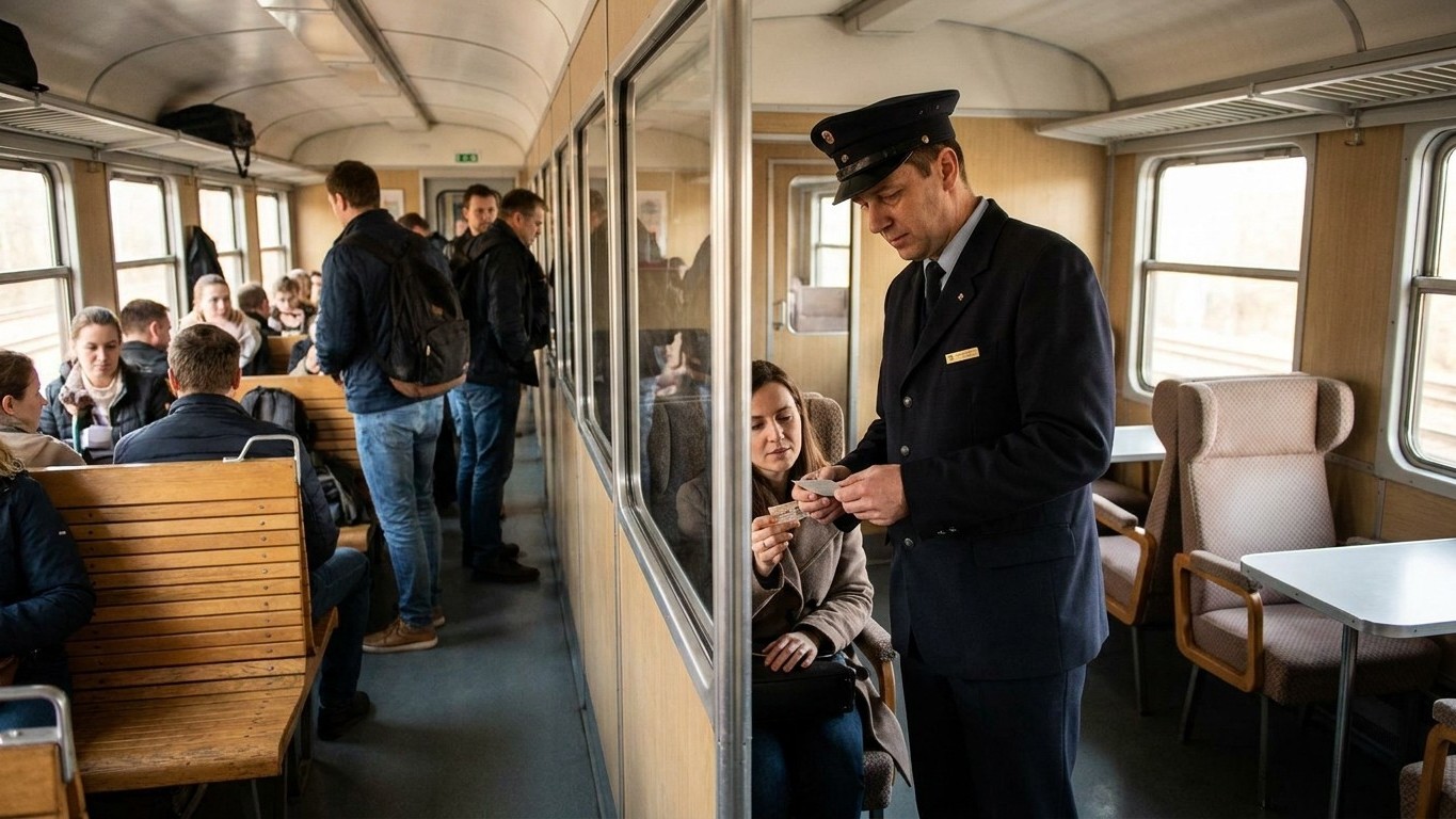 Ik stapte in Luxemburg altijd in de eerste klas omdat het vervoer daar toch gratis is: toen de conducteur voor me stond, w...