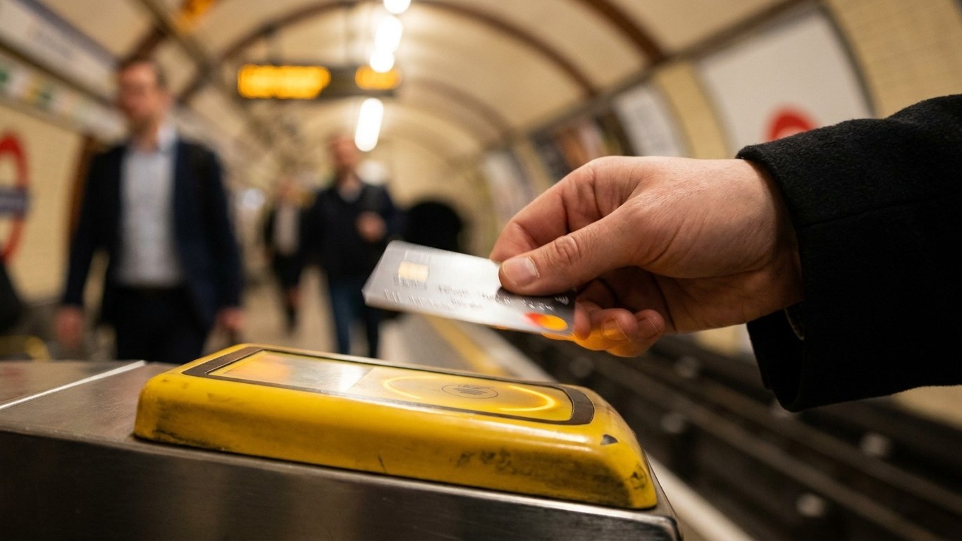 Ik tikte in de Londense metro de ene rit met mijn bankpas en de volgende met mijn telefoon om het makkelijk te houden: pas...